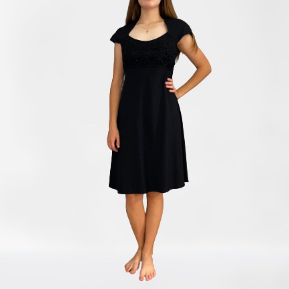 Carole Little Petite Black Evening Dress